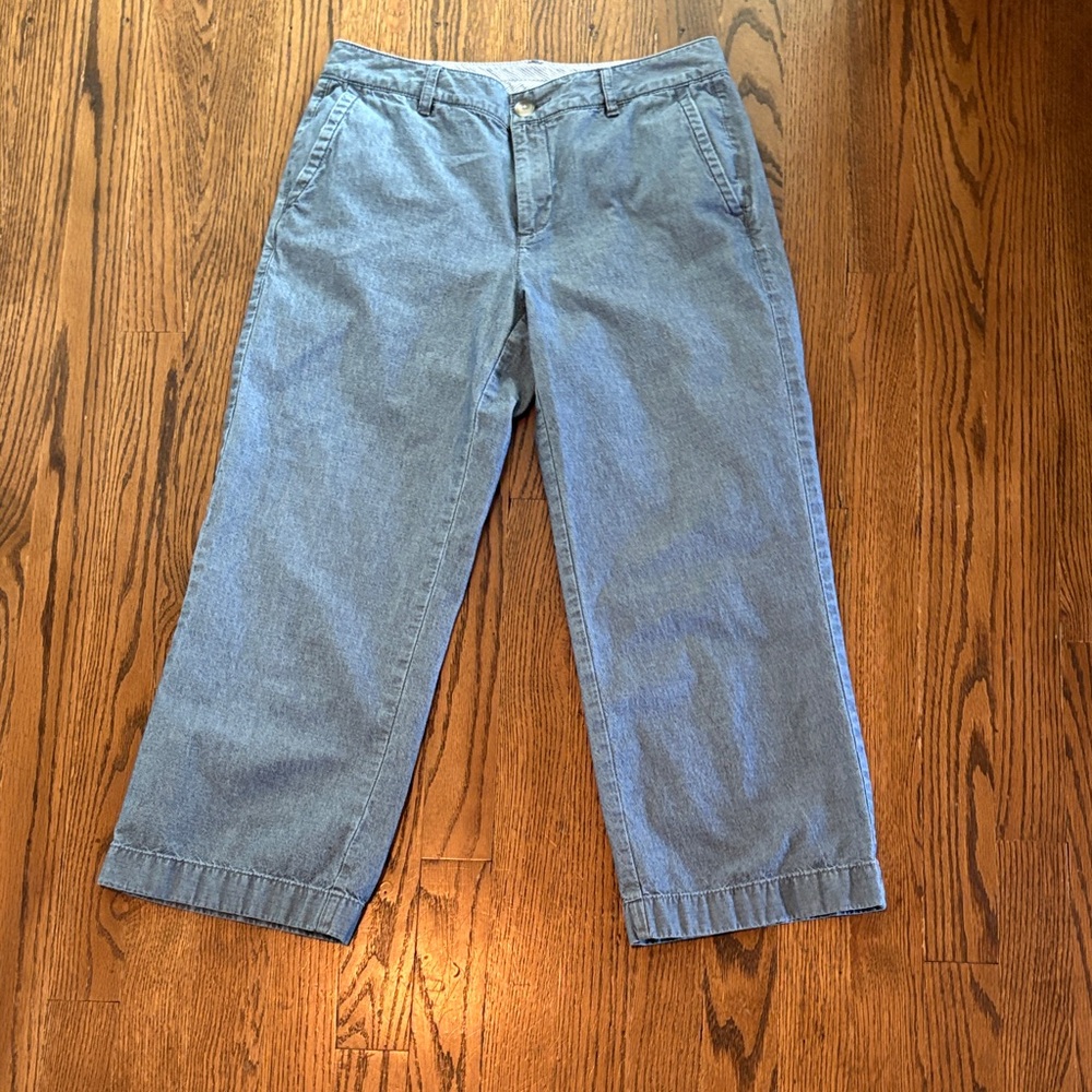 Light Blue Denim Crop Pants